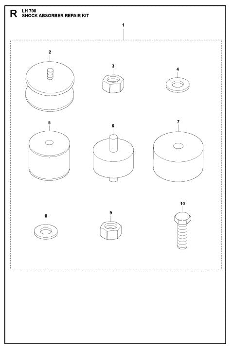 Shock Absorber Repair Kit Assembly Parts For LH 700 By Husqvarna