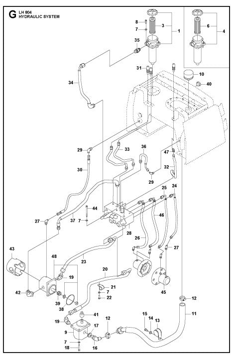 Hydraulic System Assembly Parts For LH 804 By Husqvarna