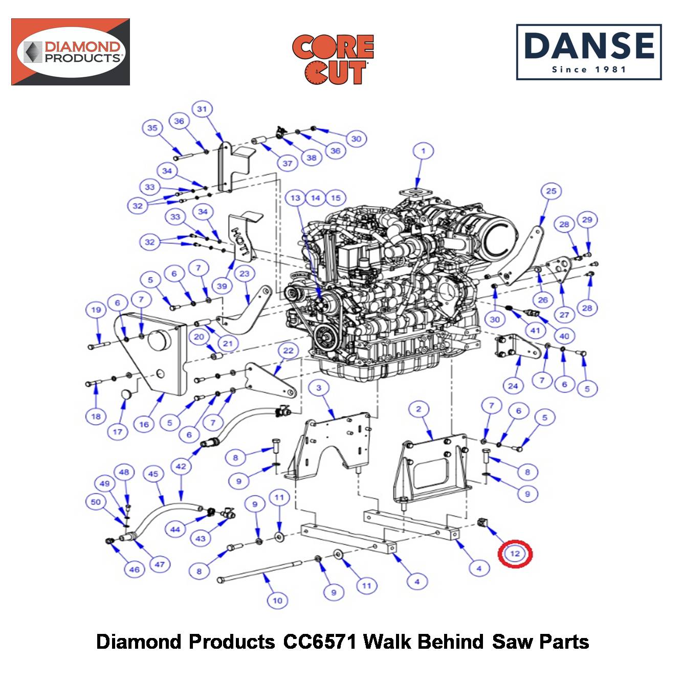 5/8-11 T-nut 2901563 Fits Core Cut CC6571 Walk Behind Saw By Diamond Products