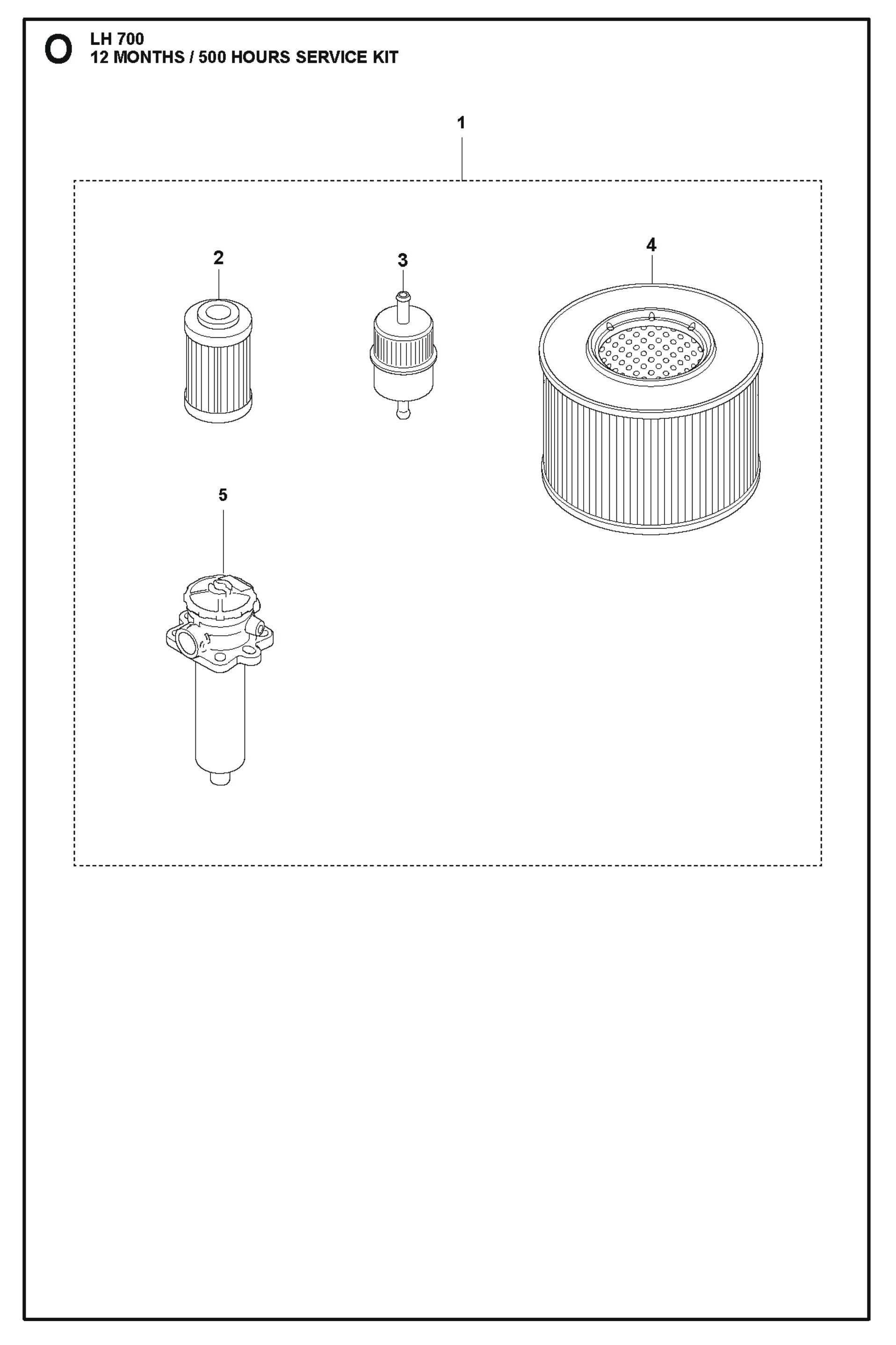 12 Months/500 Hours Service Kit Parts For LH 700 By Husqvarna