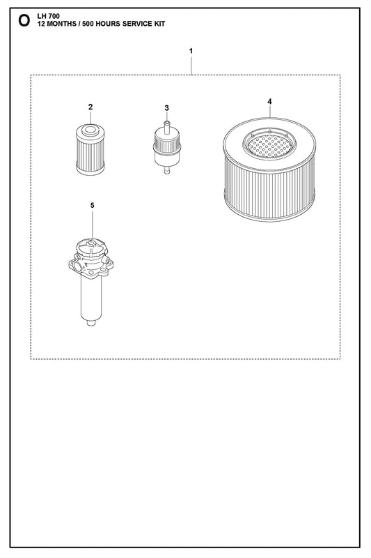 12 Months/500 Hours Service Kit Parts For LH 700 By Husqvarna