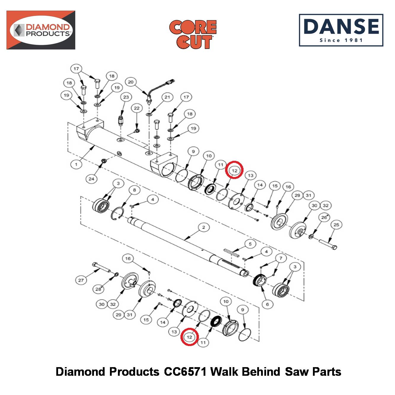 O-ring -234 Buna-n 1/8" X 3" X 3-1/4" 2503848 Fits Core Cut CC6571 Walk Behind Saw By Diamond Products