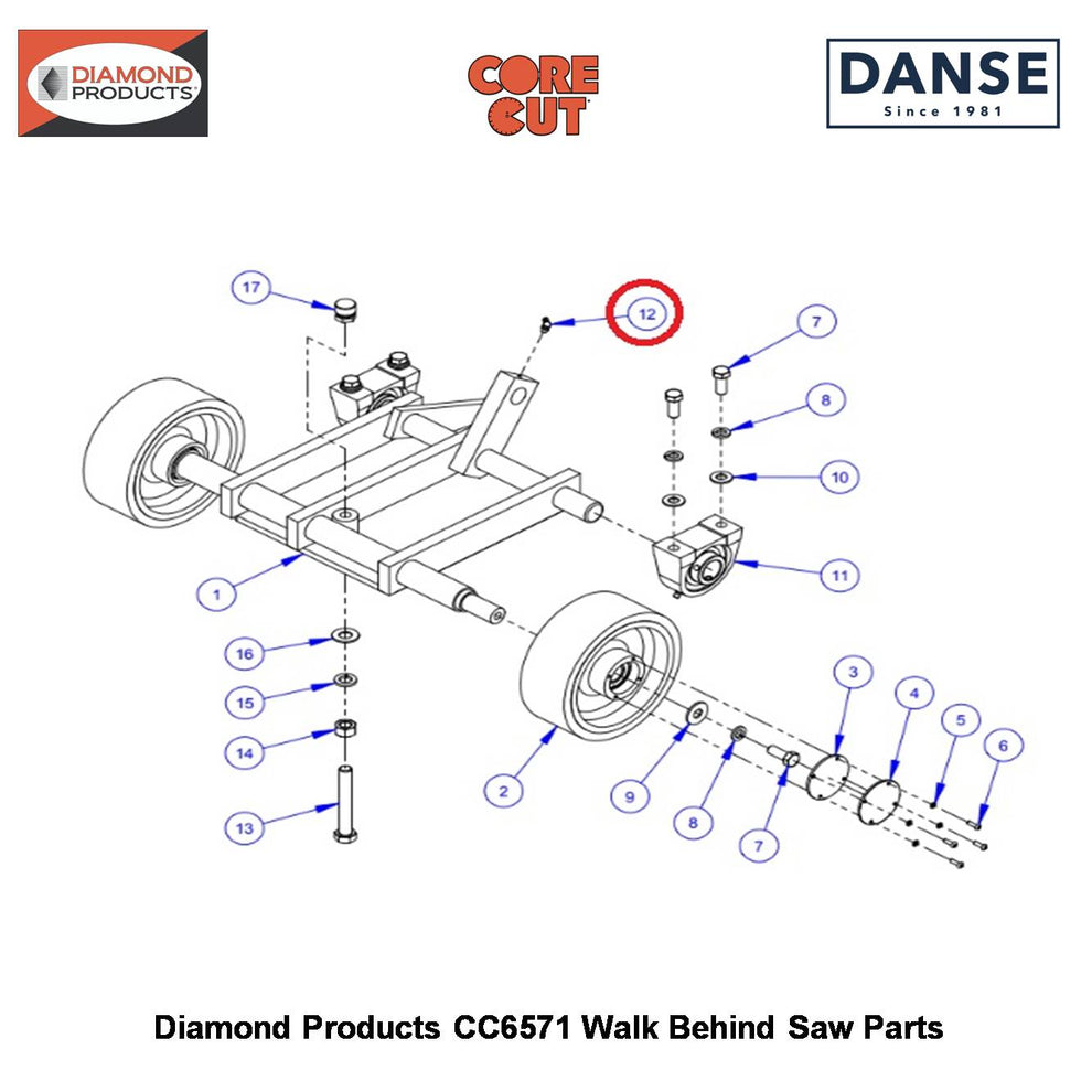 1/4-28 Grease Fit 45 Deg 2900184 Fits Core Cut CC6571 Walk Behind Saw By Diamond Products