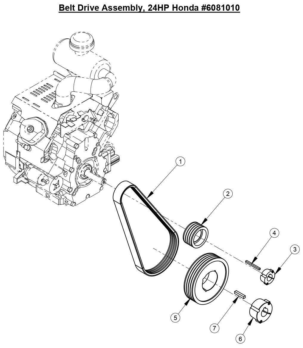 CG-1 Belt Drive Assembly, 24HP Honda