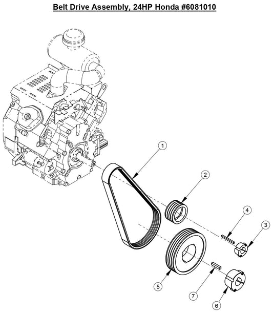 CG-1 Belt Drive Assembly, 24HP Honda