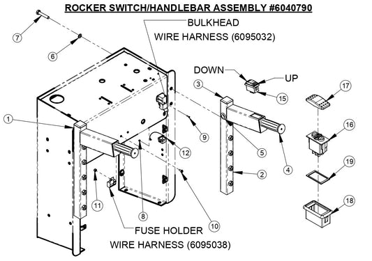 CC190PRO ROCKER SWITCH/HANDLEBAR ASSEMBLY 