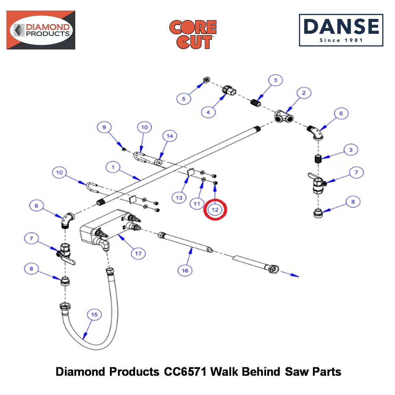 1/4-20 Lock Nut Nylon 2900010 Fits Core Cut CC6571 Walk Behind Saw By Diamond Products