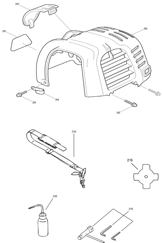 EM4250CA 4 Stroke Brush Cutter Assembly Part 12 by Makita