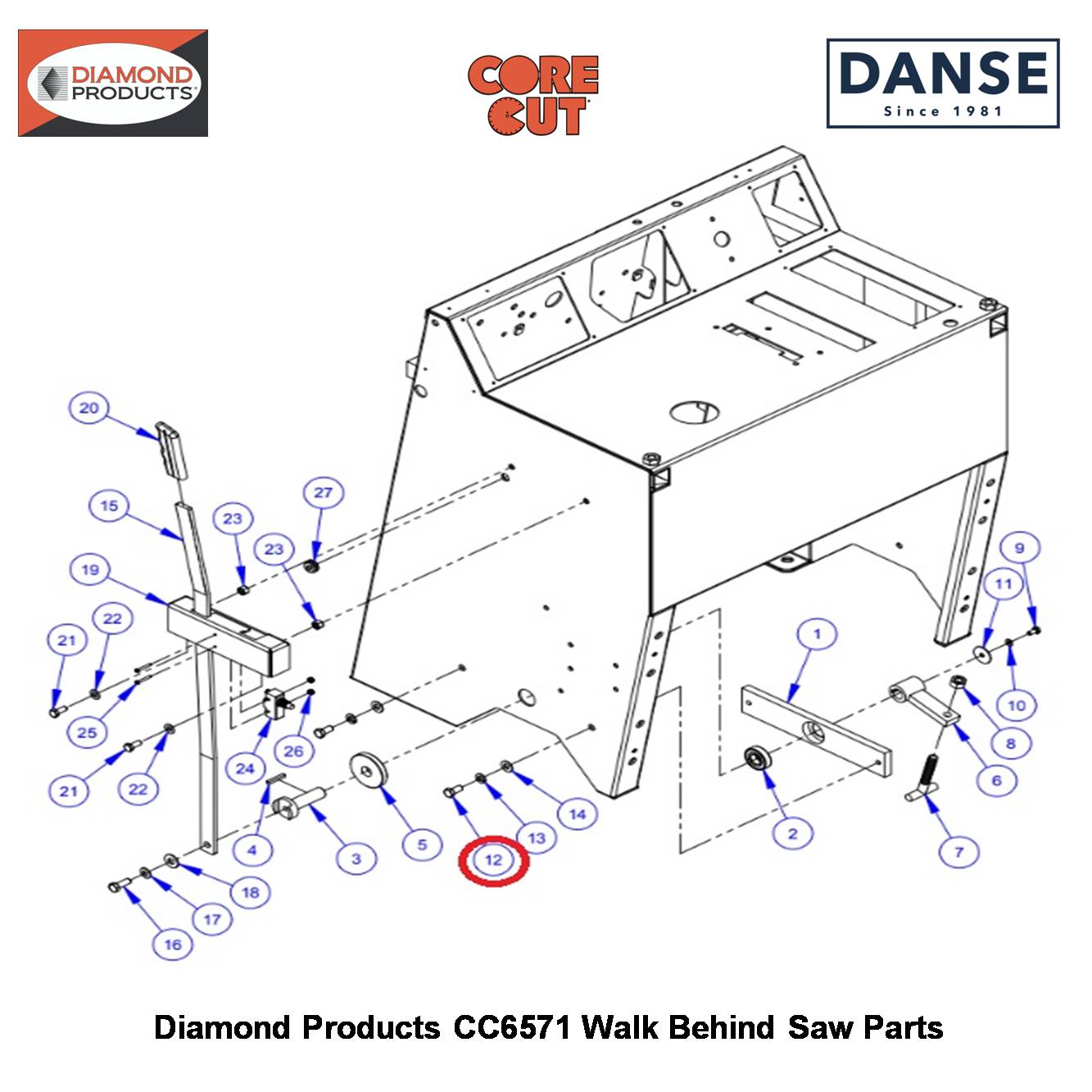 3/8-16X3/4" Hex Capscrew 2900196 Fits Core Cut CC6571 Walk Behind Saw By Diamond Products