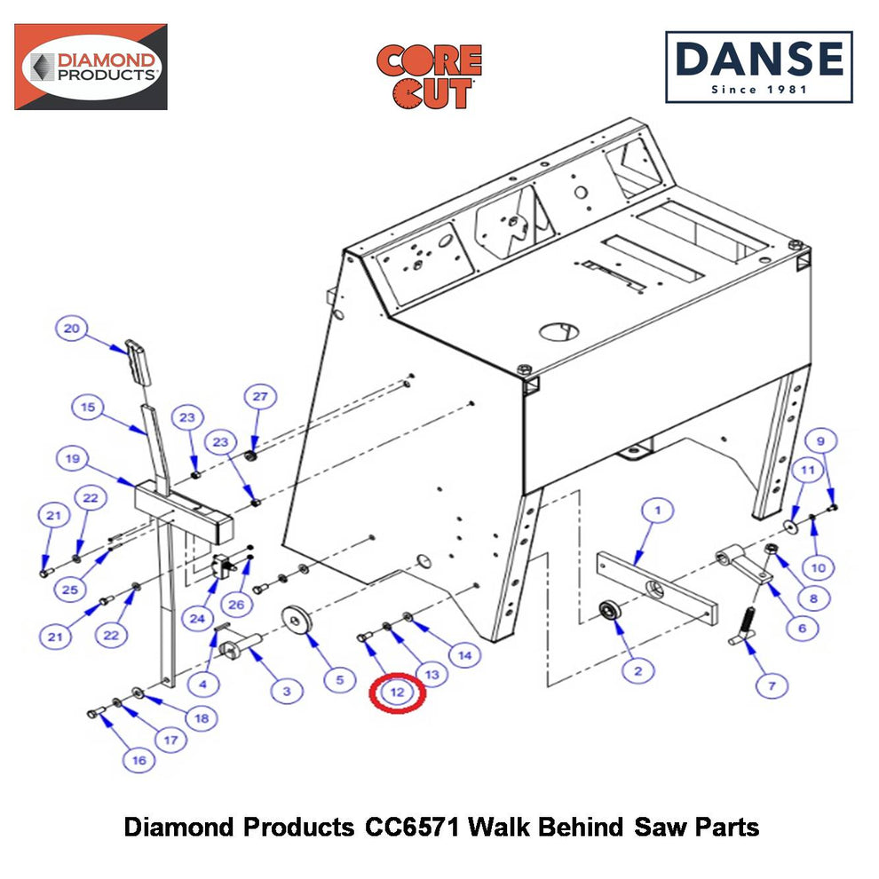 3/8-16X3/4" Hex Capscrew 2900196 Fits Core Cut CC6571 Walk Behind Saw By Diamond Products