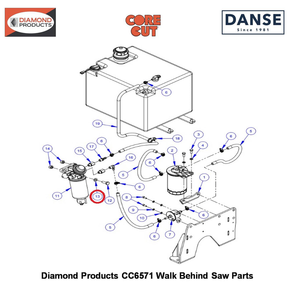 M10 Flat Washer (20MM Od) 2901356 Fits Core Cut CC6571 Walk Behind Saw By Diamond Products