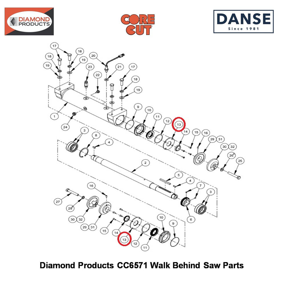 Seal Cover Plate For Oil Bath Blade Shaft 6010851 Fits Core Cut CC6571 Walk Behind Saw By Diamond Products