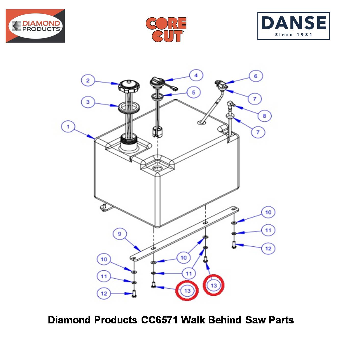 5/16-18X3/4" Hex Capscrew 2900019 Fits Core Cut CC6571 Walk Behind Saw By Diamond Products