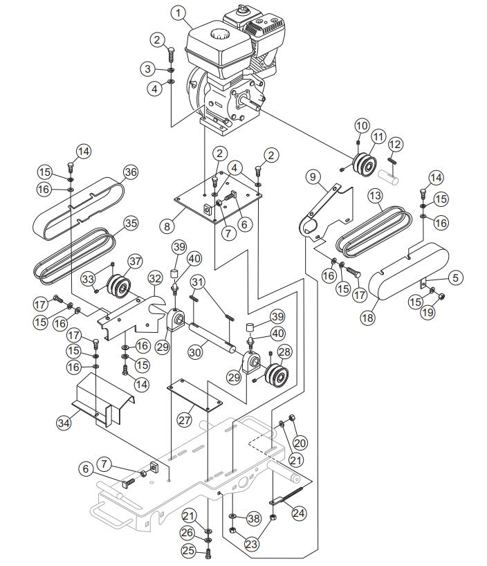 Engine Honda 5.5 H.P. Assembly Parts- MP1455H (5.5 HP GASOLINE), MP1415E (1.5 HP ELECTRIC), MP1420E (2.0 HP ELECTRIC) MP1 SERIES