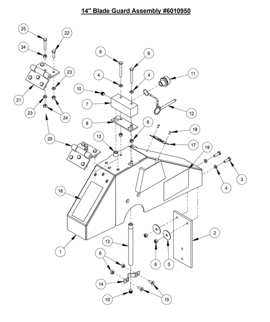 CC3700E-3 14'' Blade Guard Assembly