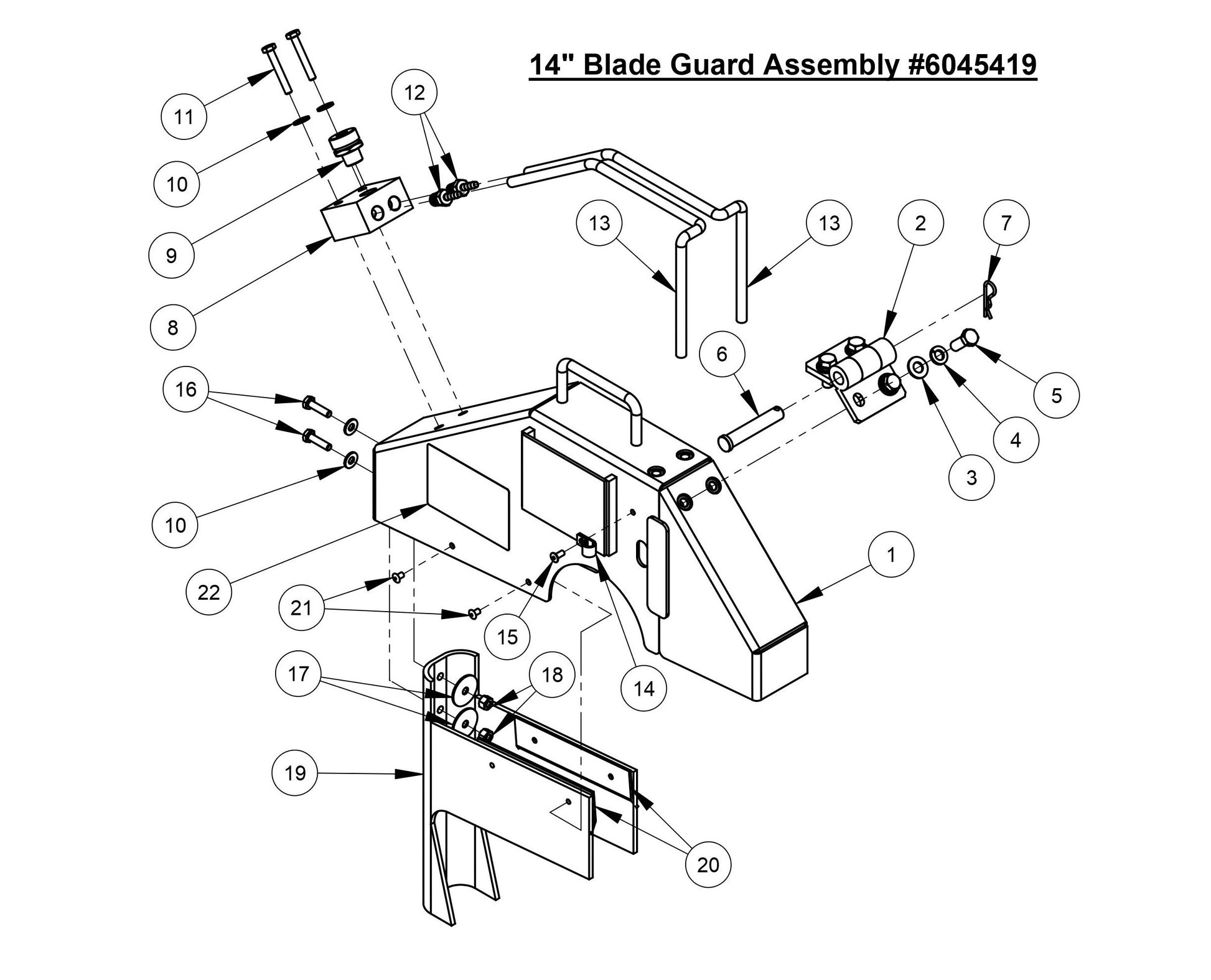CC4120 /30EXL-3 14'' Blade Guard Assembly