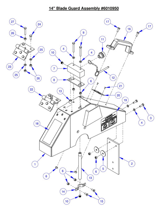 CC6561/CC6561-3/CC6571/CC6571-3 14&quot; Blade Guard Assembly Parts