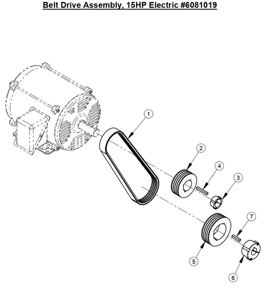 CG-1 Belt Drive Assembly, 15HP Electric