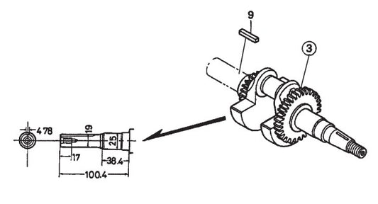 Honda GX160K1QXC9 — Crankshaft Assembly Parts- MP1455H (5.5 HP GASOLINE), MP1415E (1.5 HP ELECTRIC), MP1420E (2.0 HP ELECTRIC) MP1 SERIES