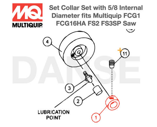 15028 Collars, Wheel for FCG1 Slabsaver Concrete Saw by Multiquip