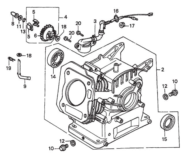 Honda GX160K1QXC9 — Cylinder Barrel Assembly Parts- MP1455H (5.5 HP GASOLINE), MP1415E (1.5 HP ELECTRIC), MP1420E (2.0 HP ELECTRIC) MP1 SERIES