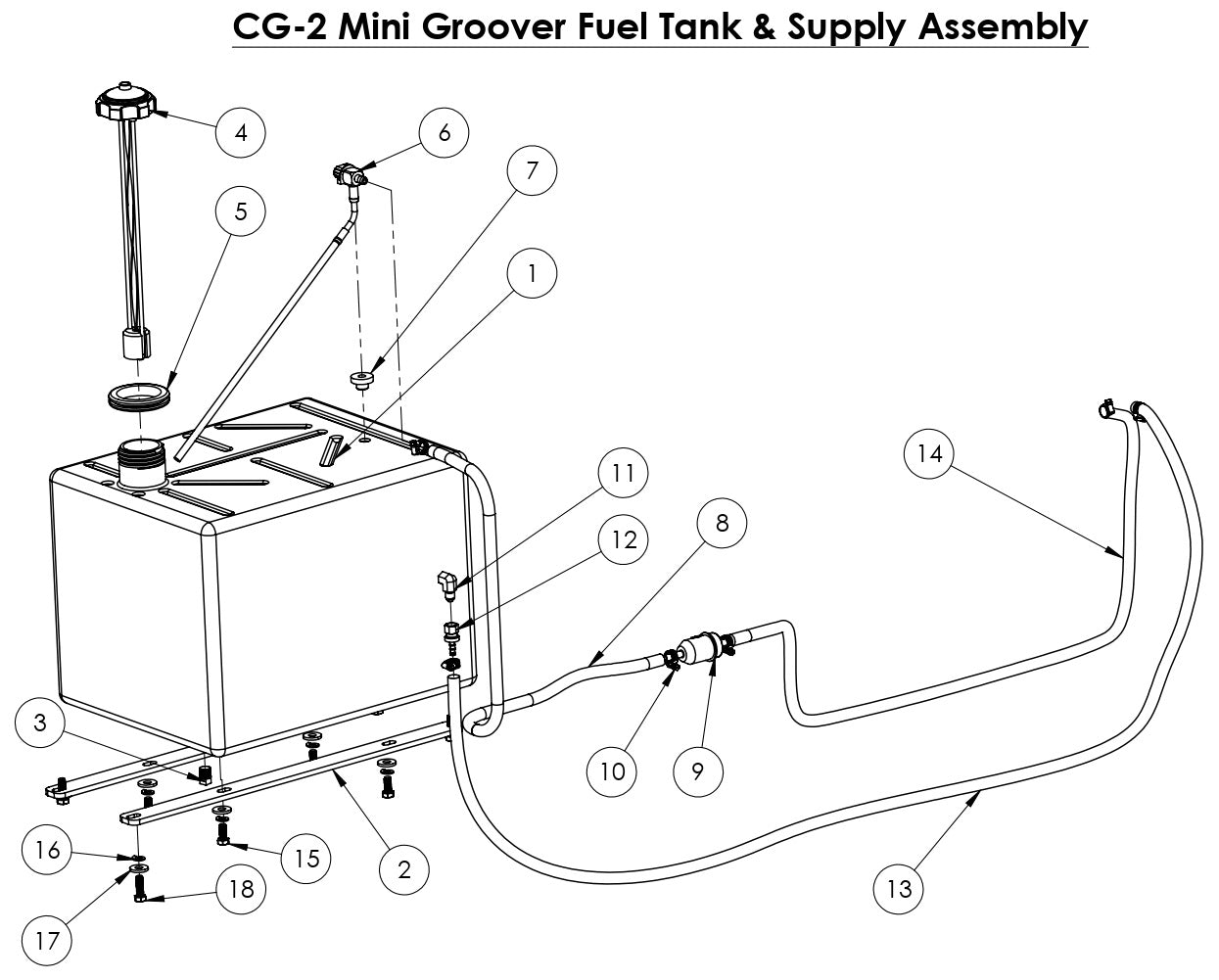 CG-2 (Diesel) Mini Groover Fuel Tank &amp; Supply Assembly
