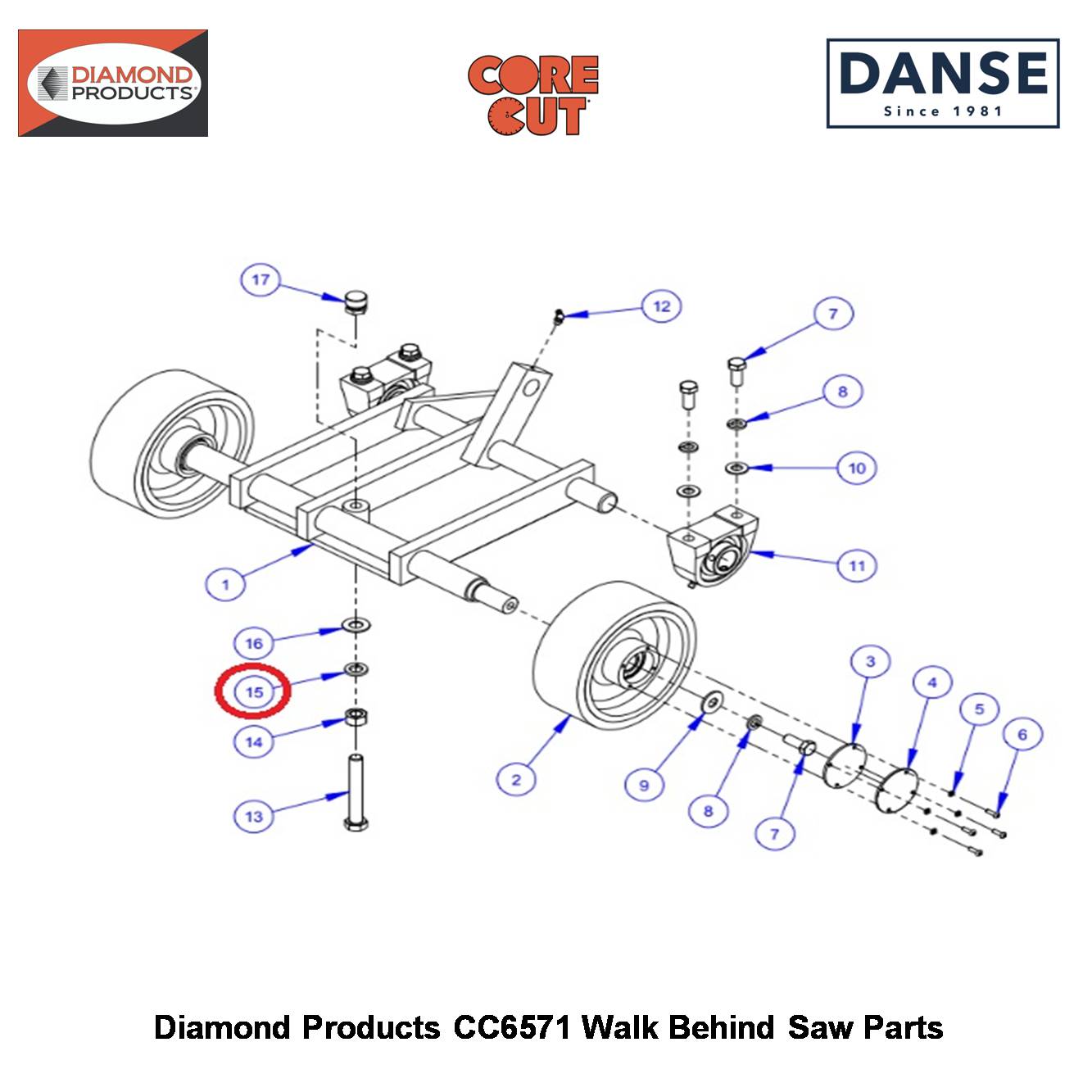 5/8" Lock Washer Split 2900113 Fits Core Cut CC6571 Walk Behind Saw By Diamond Products