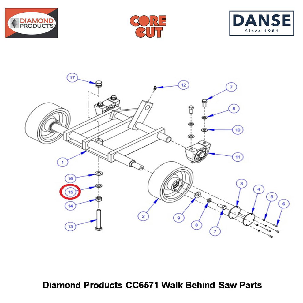 5/8" Lock Washer Split 2900113 Fits Core Cut CC6571 Walk Behind Saw By Diamond Products