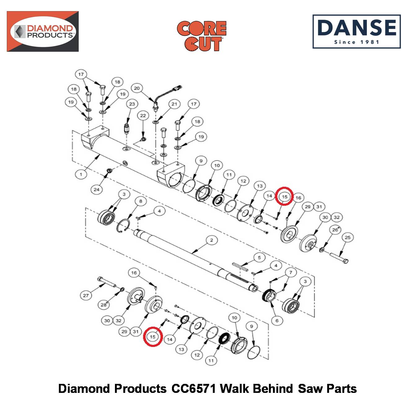 1/4-20X3/4 Flat Hd Screw 2900020 Fits Core Cut CC6571 Walk Behind Saw By Diamond Products