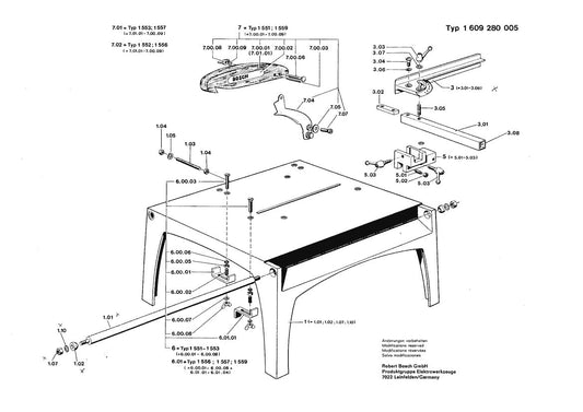 1609280005  Bosch Saw Table Bosch Table Saw Parts Diagram