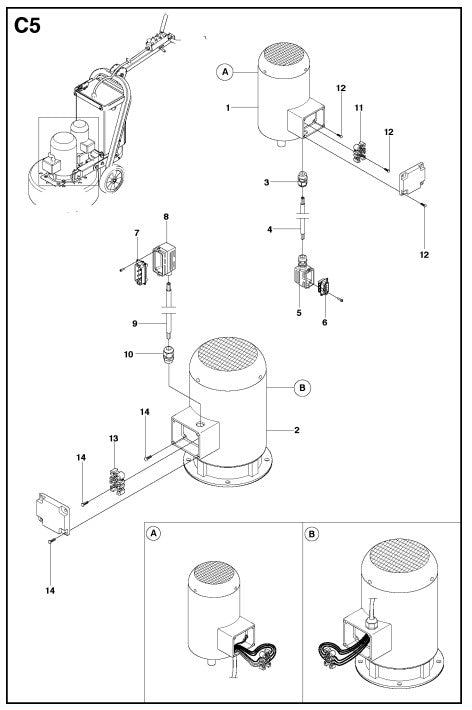 Motor C5 Assembly Parts For PG 680 By Husqvarna