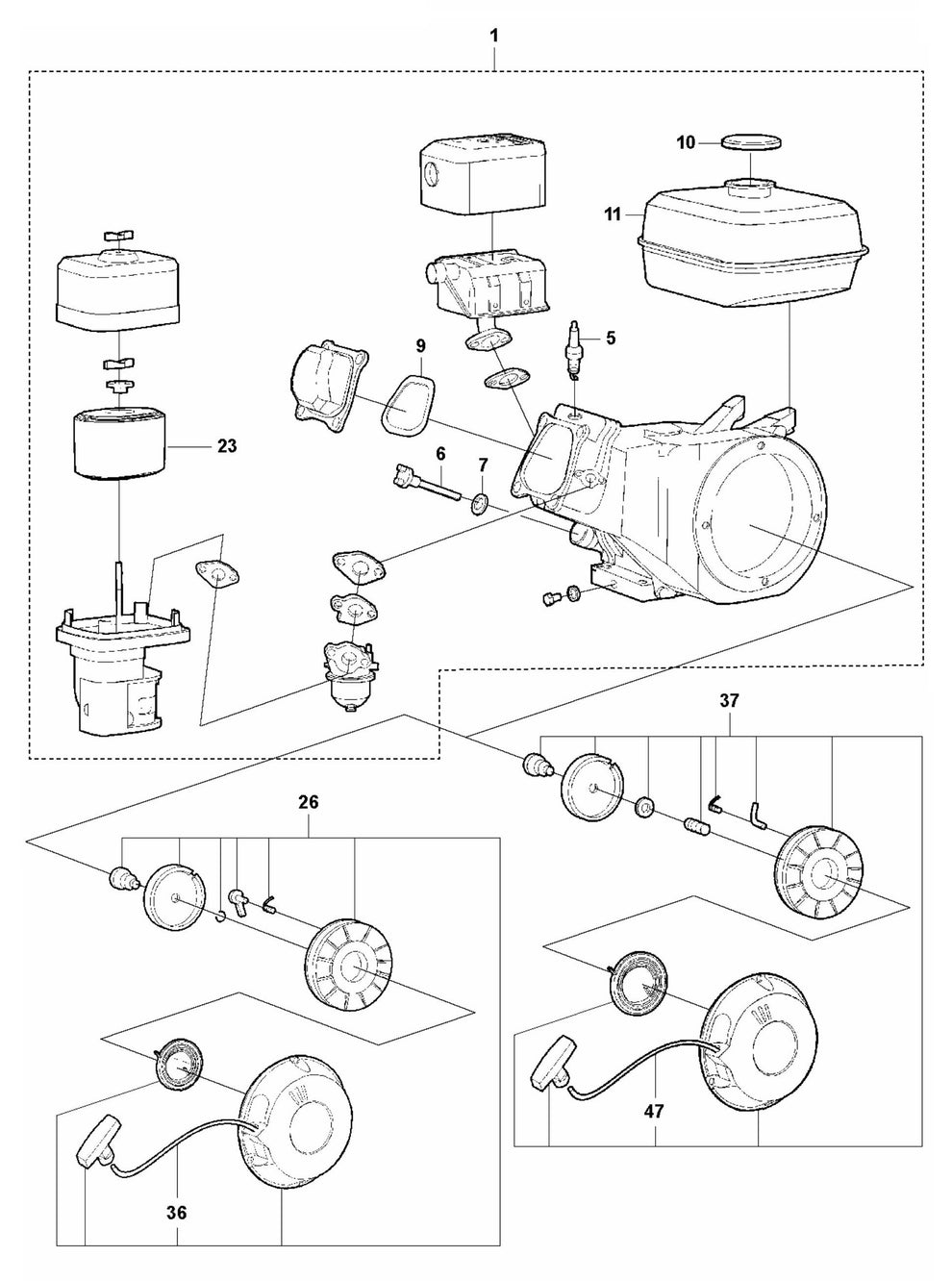 LF 75 LAT Engine-Honda GX 160 UT2 SXS4 OH Assembly Parts by Husqvarna