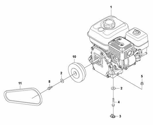 LF 75 LAT Engine Installation Assembly Parts by Husqvarna