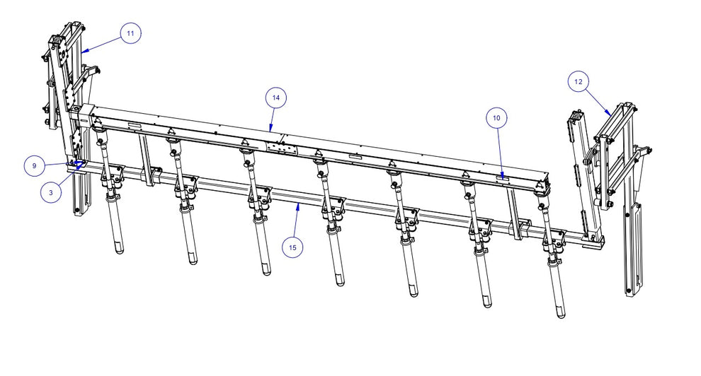 TRTP275 Triple Roller Tube Pavers 16’ Gang Vibration Assembly Parts by Allen Engineering