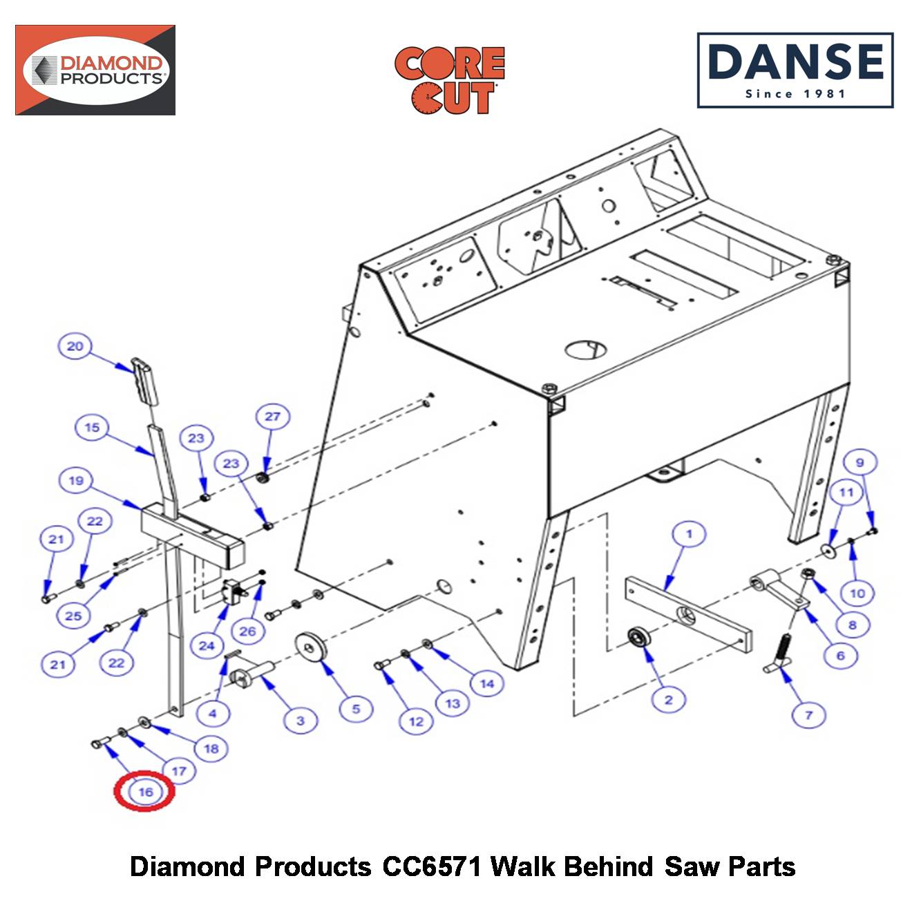 3/8-16X1" Hex Capscrew 2900005 Fits Core Cut CC6571 Walk Behind Saw By Diamond Products