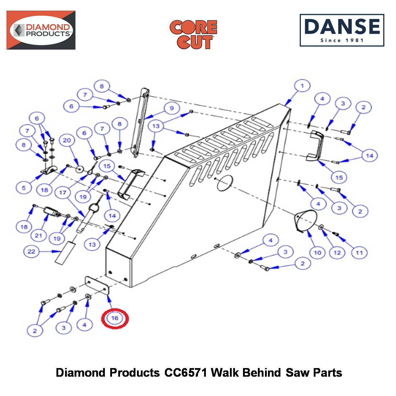 Belt Guard Shim (CC6571) 6019147 Fits Core Cut CC6571 Walk Behind Saw By Diamond Products