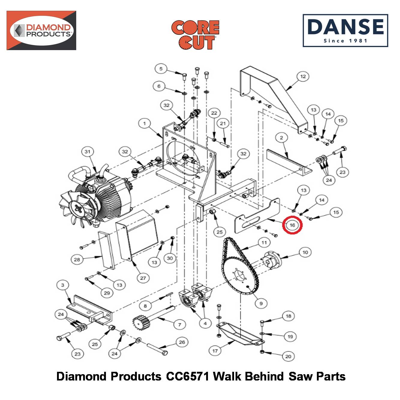 Gear Guard (CC6500) 6010679 Fits Core Cut CC6571 Walk Behind Saw By Diamond Products