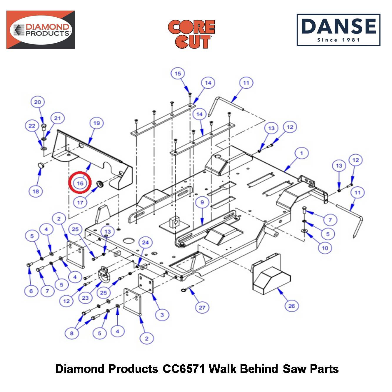 Air Shield (CC6571) 6019099 Fits Core Cut CC6571 Walk Behind Saw By Diamond Products