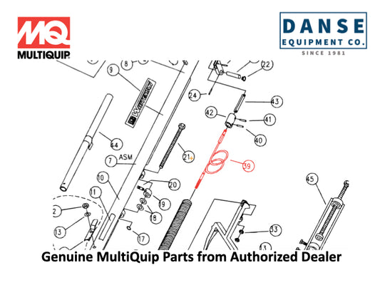 1714 Cable Quick Pitch For J-Series Whiteman Walk-Behind Power Trowels By Multiquip