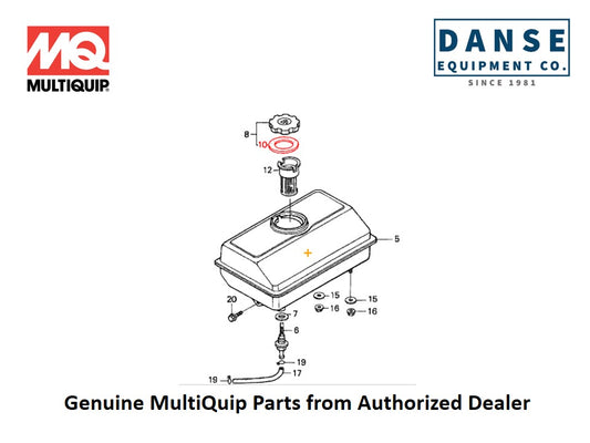 17631ZH7003, 17631329003 Gasket Fuel Filter Cap GX240K1HC-2820587 For CA4HM-Series Whiteman Walk-Behind Power Trowels By Multiquip