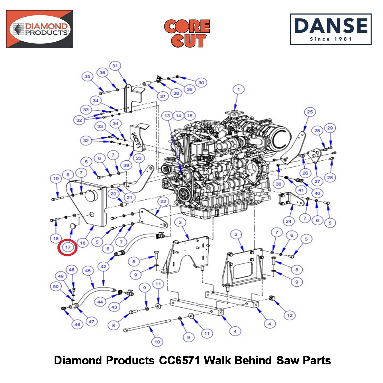 Plug 1-1/2" Hole 2500554 Fits Core Cut CC6571 Walk Behind Saw By Diamond Products
