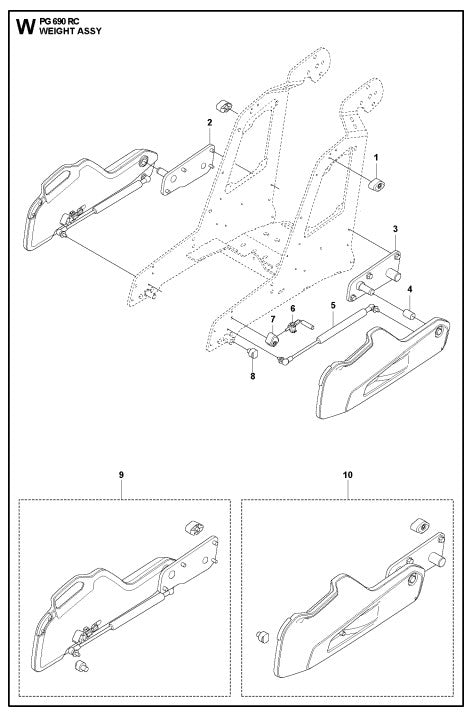 Weight Assembly Parts For PG 690 RC By Husqvarna