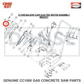 1800547 CC1000 Saw Decal for CC1000 Concrete Saw Core Cut by Diamond Products