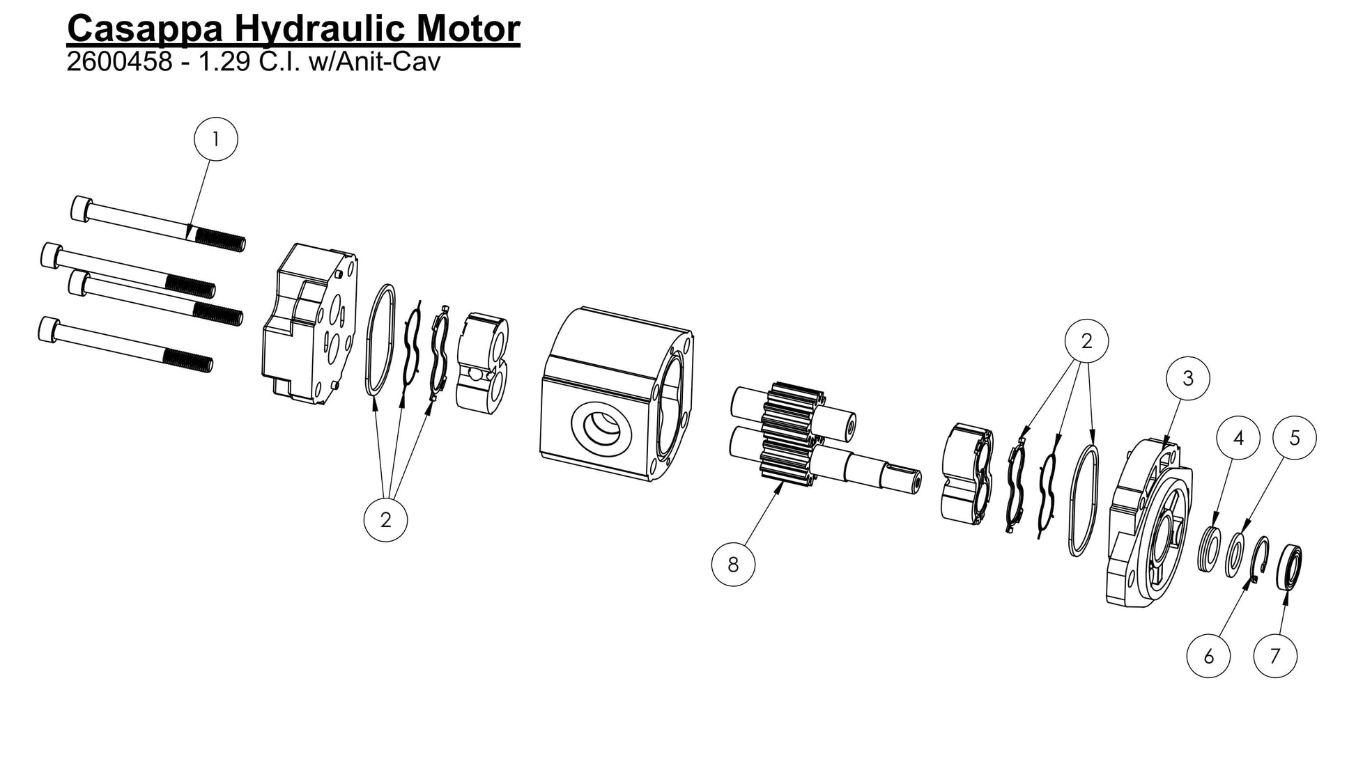 HS-24-F-15 Casappa Hydraulic Motor Assembly Parts
