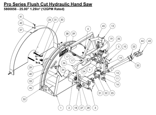 HS-24-F-15 Pro Series Flush Cut Hydraulic Hand Saw Assembly Parts
