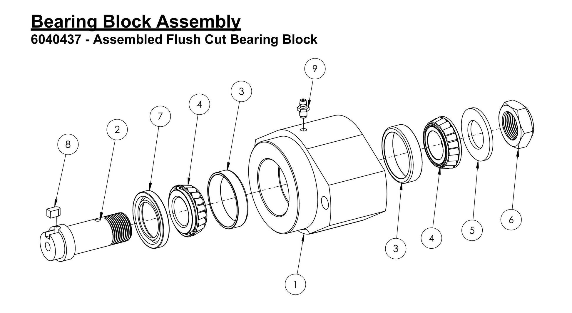 HS-25-F-12 Bearing Block Assembly Parts