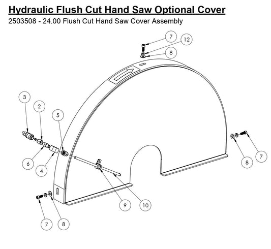 HS-24-F-12 Hydraulic Flush Cut Hand Saw Optional Cover Assembly Parts