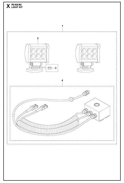 Light Kit Assembly Parts For PG 690 RC By Husqvarna