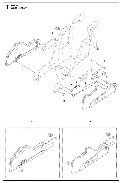 PG 830 Weight Assembly Parts by Husqvarna