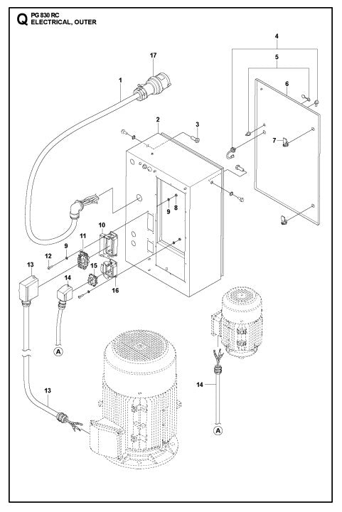 Electrical, Outer Assembly Parts For PG 830 RC By Husqvarna